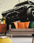 Wallpaper illustration – vintage motor racing