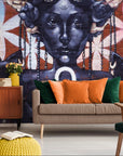 Street art wallpaper – modern Egyptian goddess