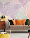 Botanical wallpaper – Abstract pastel foliage