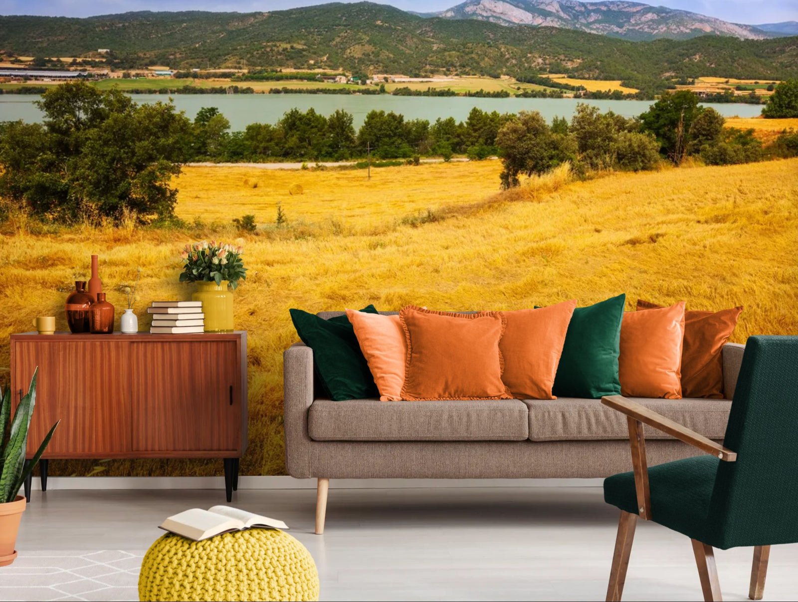 Landscape wallpaper – Golden valley and peaceful river