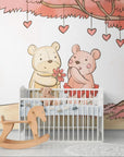 Papier peint enfant – Oursons tendres et poétiques