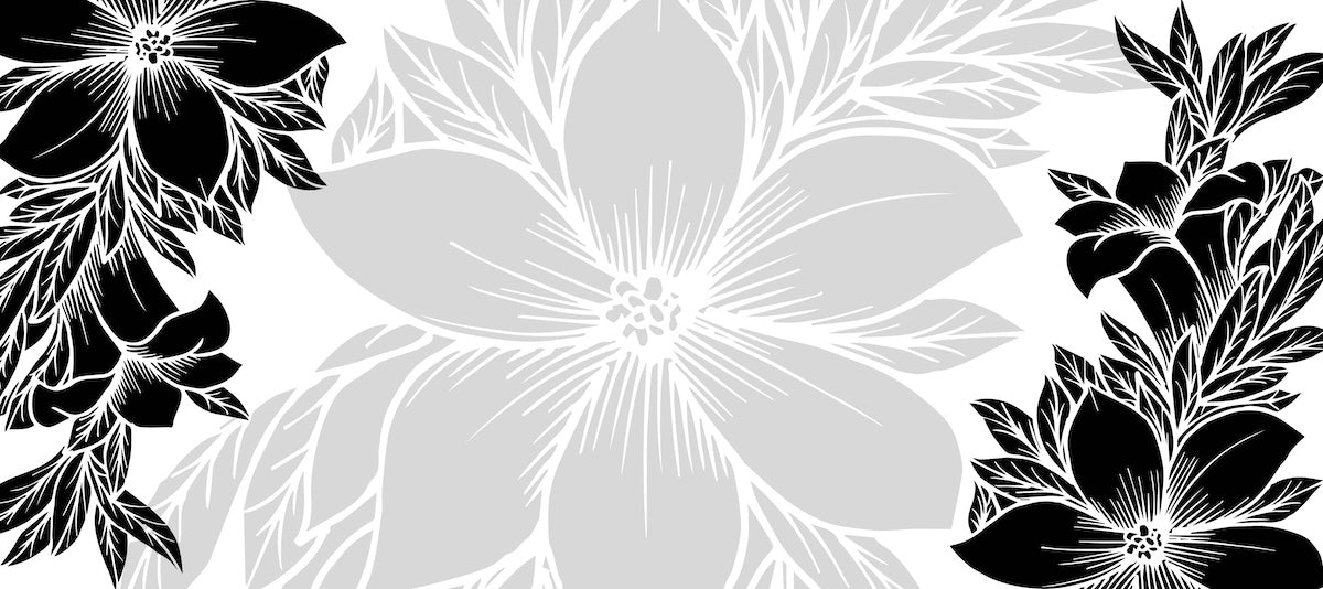 Papier peint fleuri - magnolia géant gris