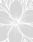 Papier peint fleuri - magnolia géant gris