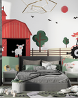 Papier Peint Enfant - Ferme en Folie