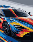 Papier peint voitures - voiture de course multicolore sur piste