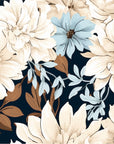 Papier peint fleuri - anémones blanches modernes