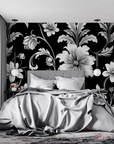 Floral Wallpaper - Royal Peonies Black and White