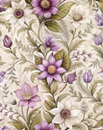 Papier peint fleuri - tapisserie lilas vintage