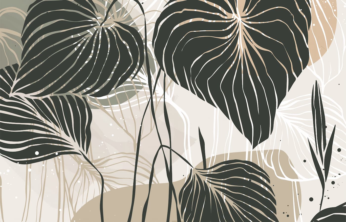 Foliage Wallpaper - Elegant Tropical Leaves