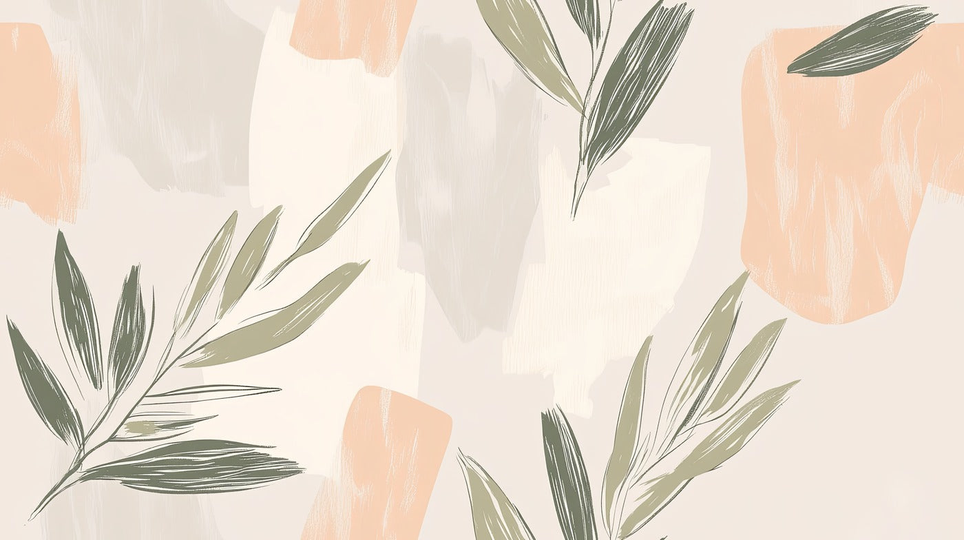 Papier Peint Abstrait - Feuilles Vertes