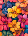 Papier Peint Art & Déco - Fleurs Multicolores