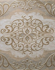Papier peint rétro - grand médaillon damas beige clair