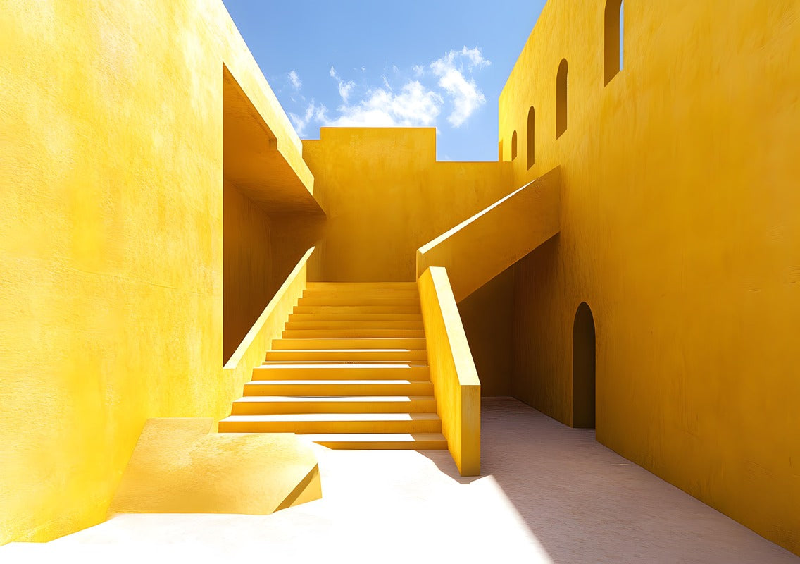 Papier Peint Minimaliste - architecture Jaune