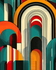 Papier Peint Abstrait - Arches Colorées