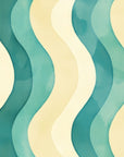 Papier peint rétro - vagues ondulées vertes
