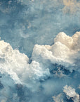 Papier peint nature - grands nuages blancs dans le ciel bleu