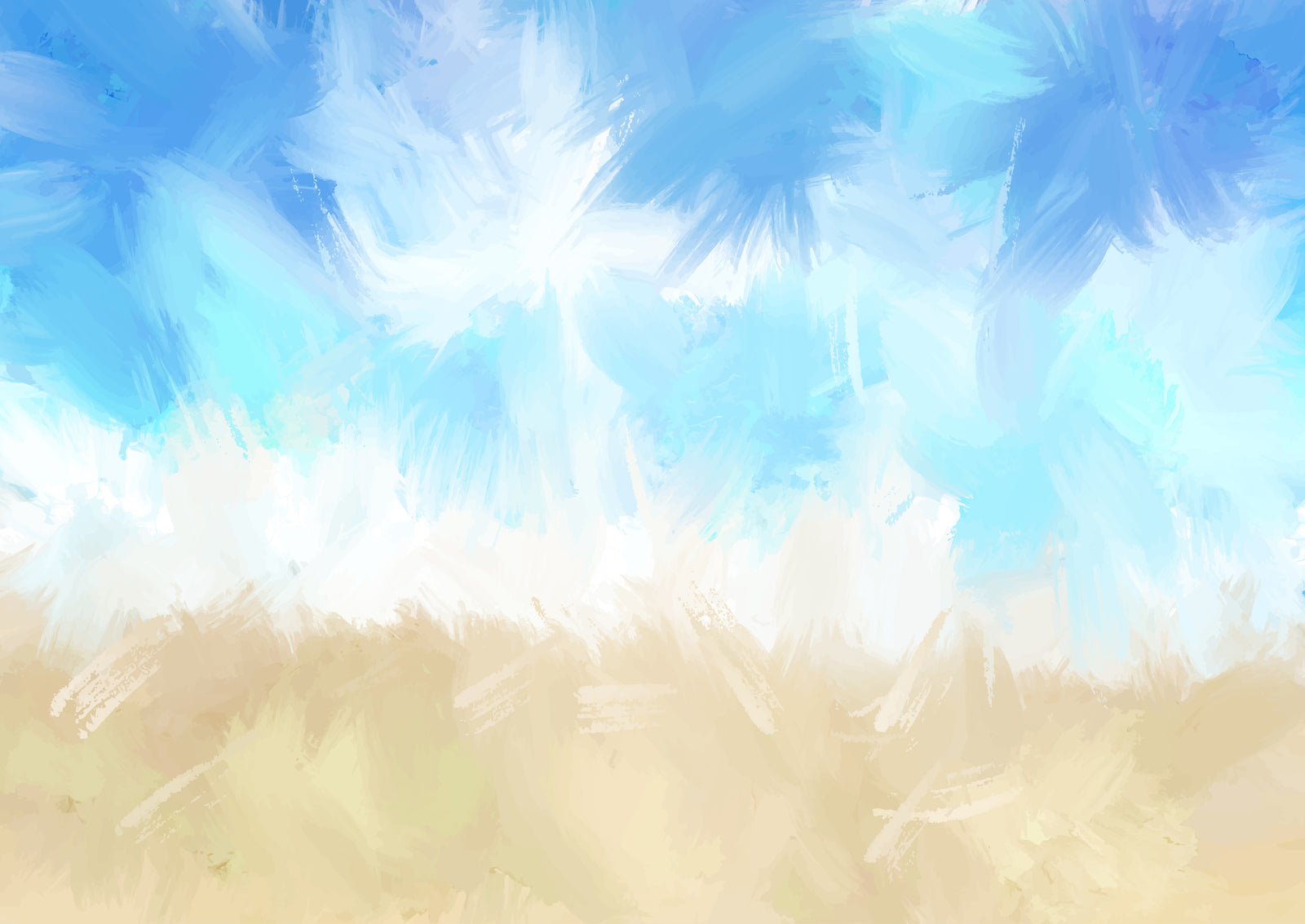 Watercolor wallpaper – Blue clouds and sand