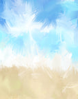 Watercolor wallpaper – Blue clouds and sand