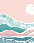 Papier Peint Géométrique - Vagues Douces en Abstrait