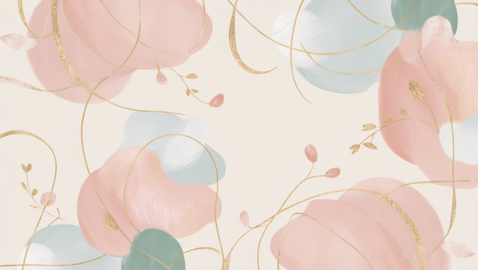 Art &amp; Deco Wallpaper – Abstract Shapes in Pastel Gold