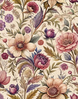 Papier peint fleuri - tapisserie dahlia baroque