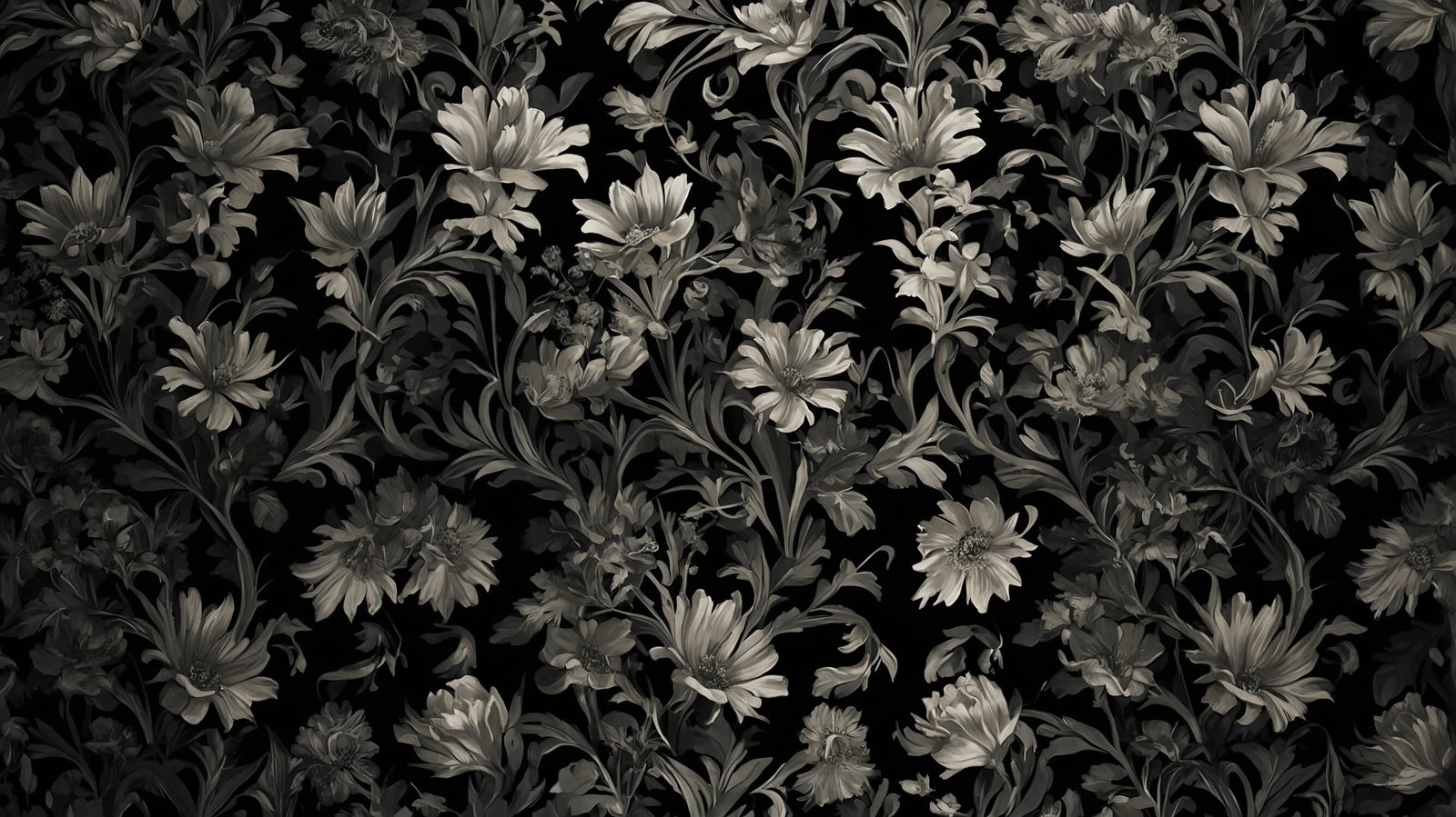 Black Floral Wallpaper