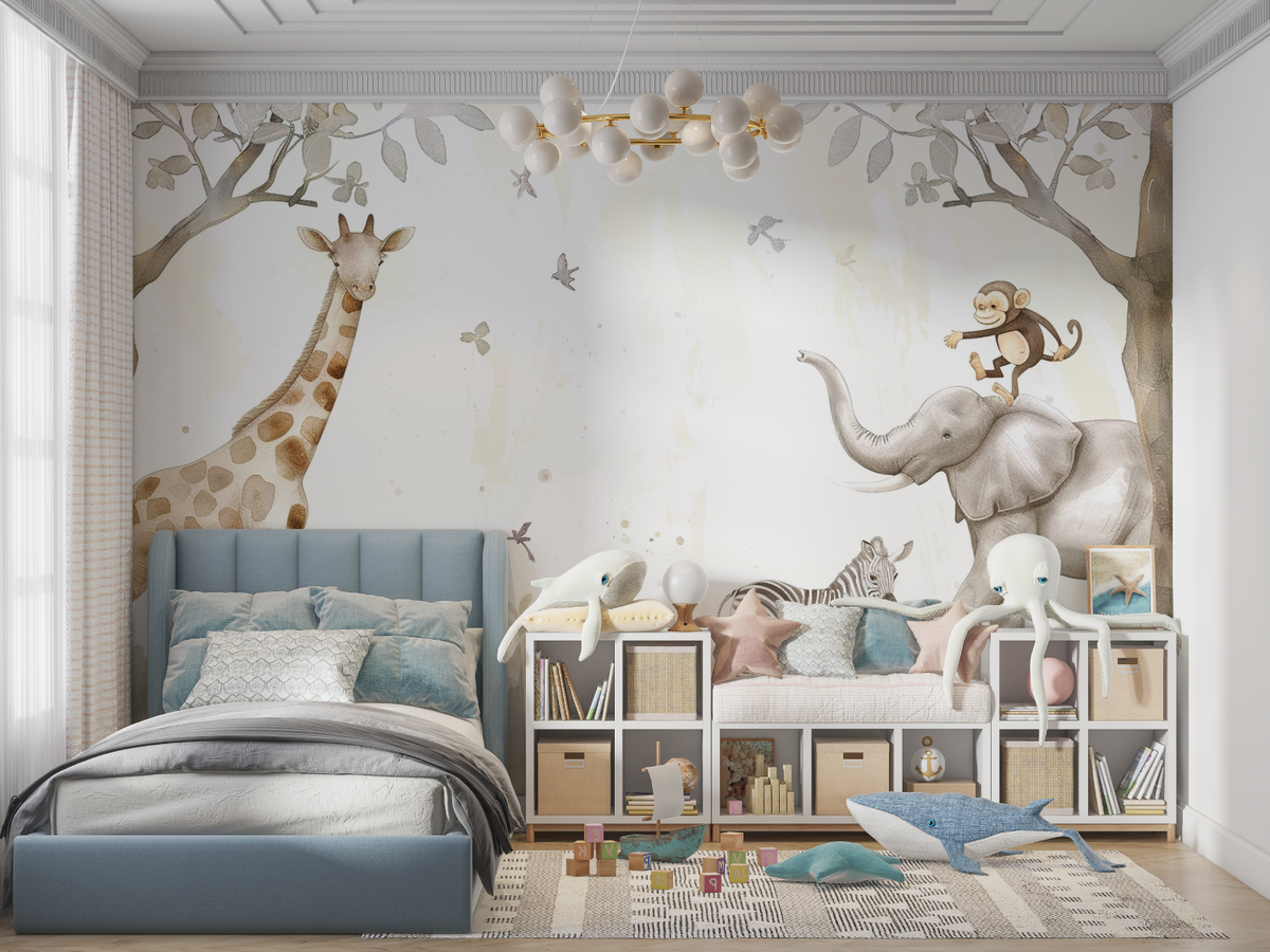 Kinderschild - Safari op witte achtergrond