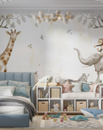 Kids Wallpaper - Parade of Stylized Animals and Trees
