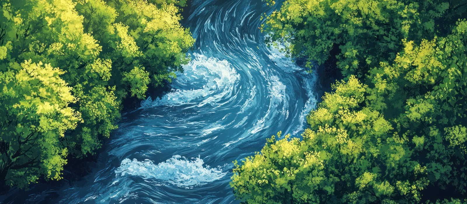 Papier peint cascades - torrent verdoyant