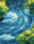 Papier peint cascades - torrent verdoyant
