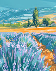 Papier peint campagne - lavande à l'horizon