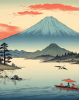 Papier Peint Japonais - Lac Et Montagnes