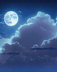 Papier Peint Illustration - Nuages Et Lune