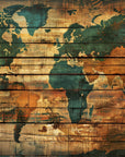 Papier Peint Voyageur - Carte Du Monde En Bois