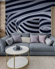 Papier Peint 3D - Spirale Noir Et Blanc