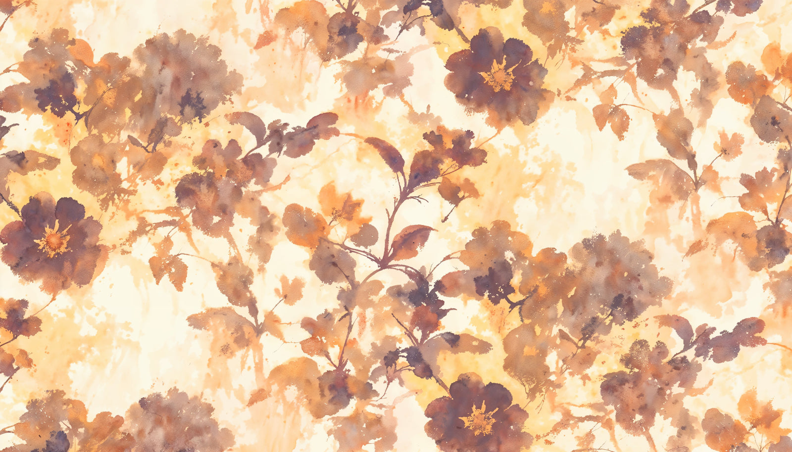 Floral wallpaper – Watercolor in warm tones