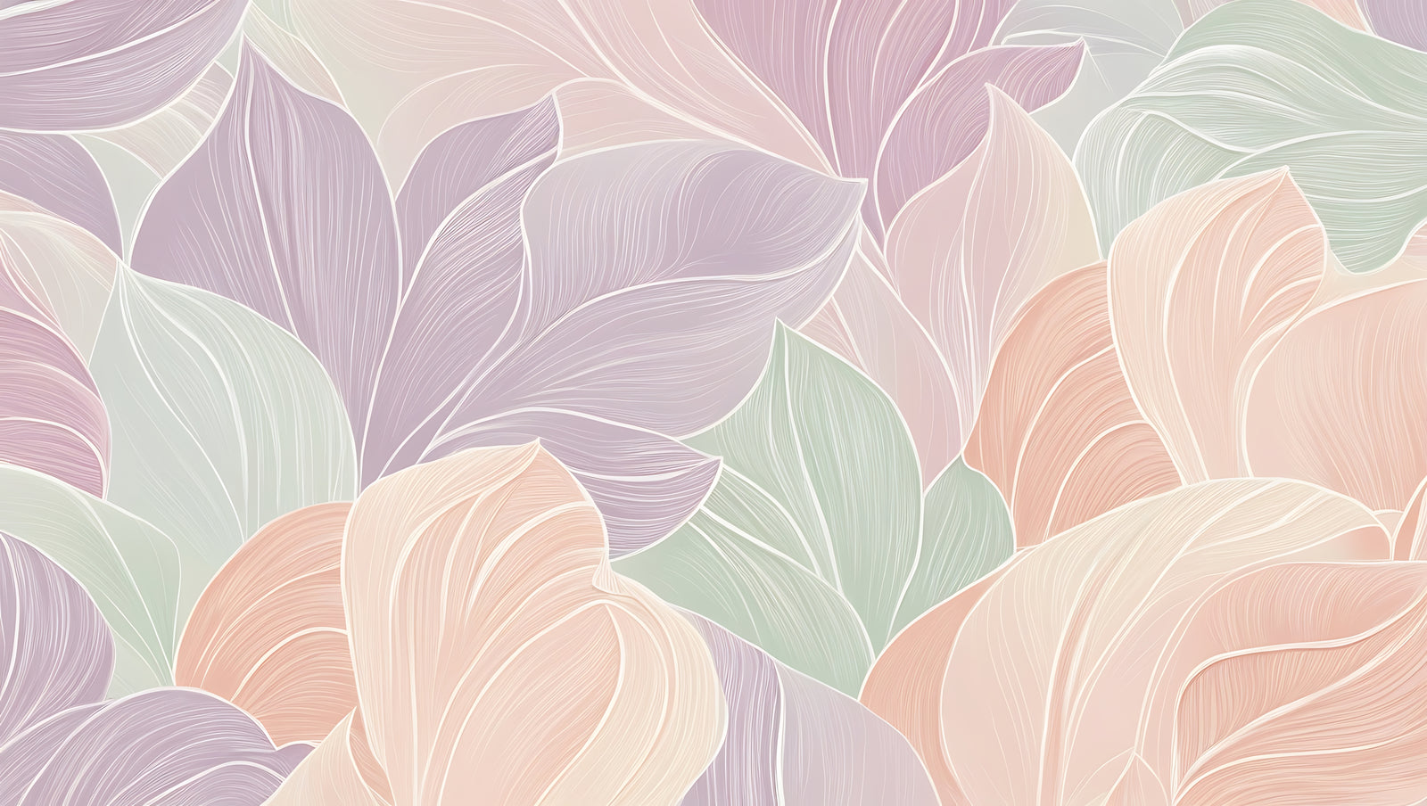 Botanical wallpaper – Abstract pastel foliage