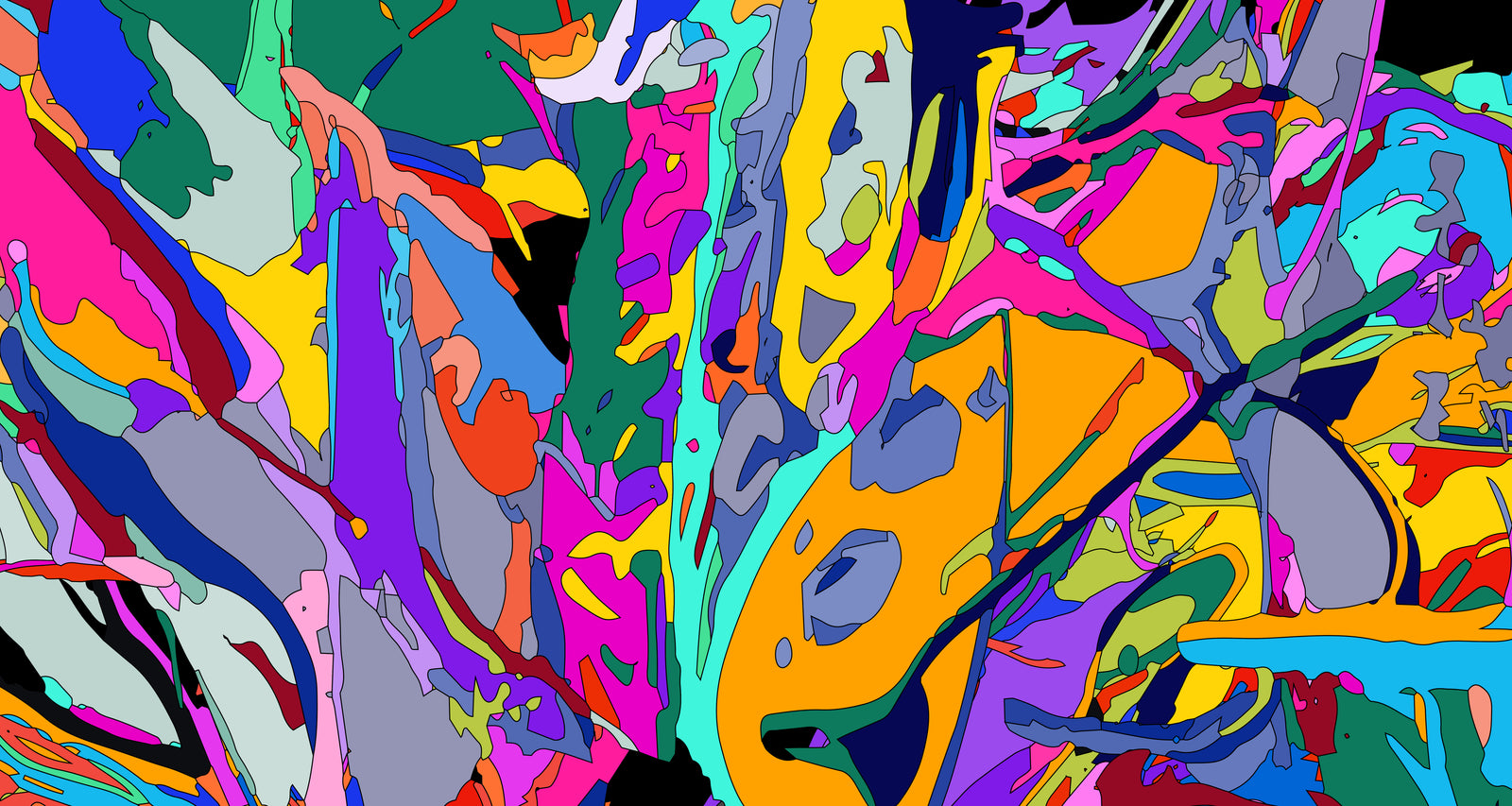 Papier peint abstrait – Multicolore contemporain