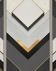 Geometric wallpaper – Black, white and gold