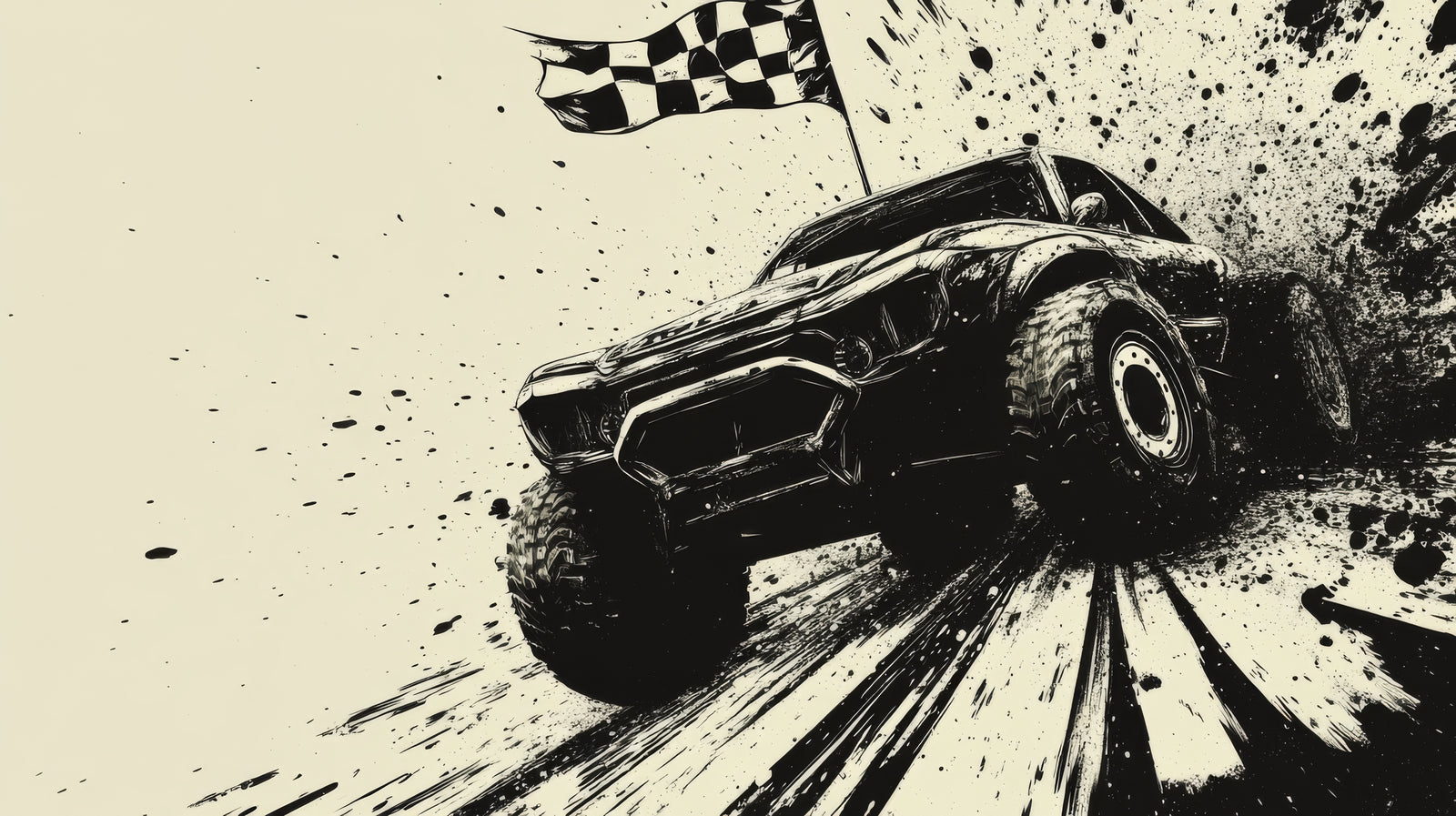 papier peint illustration – course automobile vintage