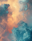 Nature wallpaper - mystical blue and orange clouds