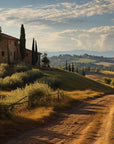 Wallpaper Landscape - Road between the Vineyards of Tuscany