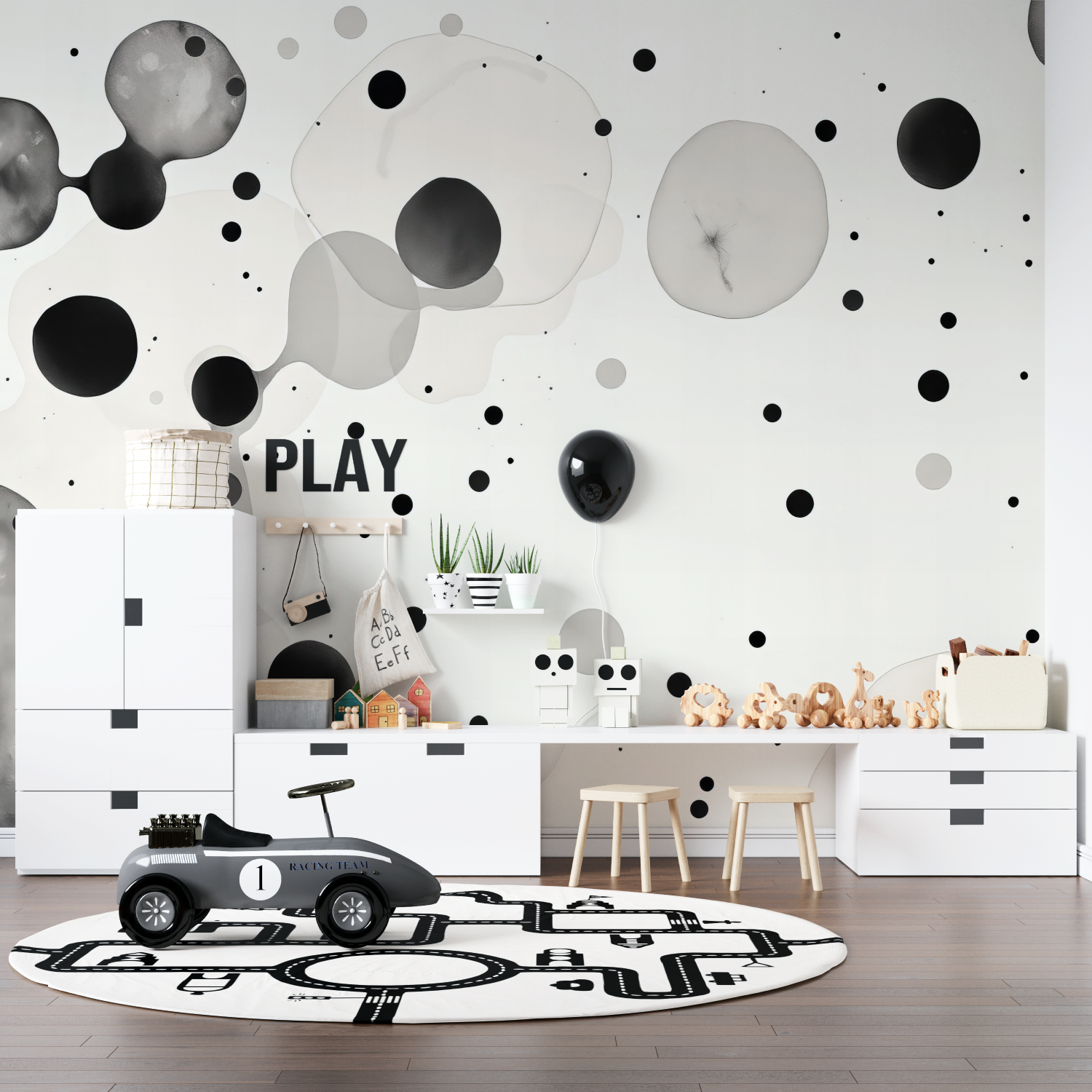 Black and White Wallpaper - Abstract Bubbles