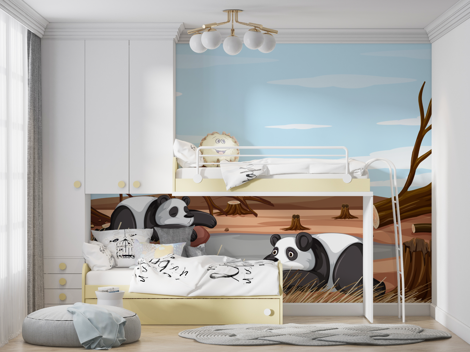 Children's Wallpaper - Playful Pandas in the Bamboo Forest