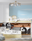 Papier Peint Enfant - Pandas Joueurs dans la Forêt de Bambous