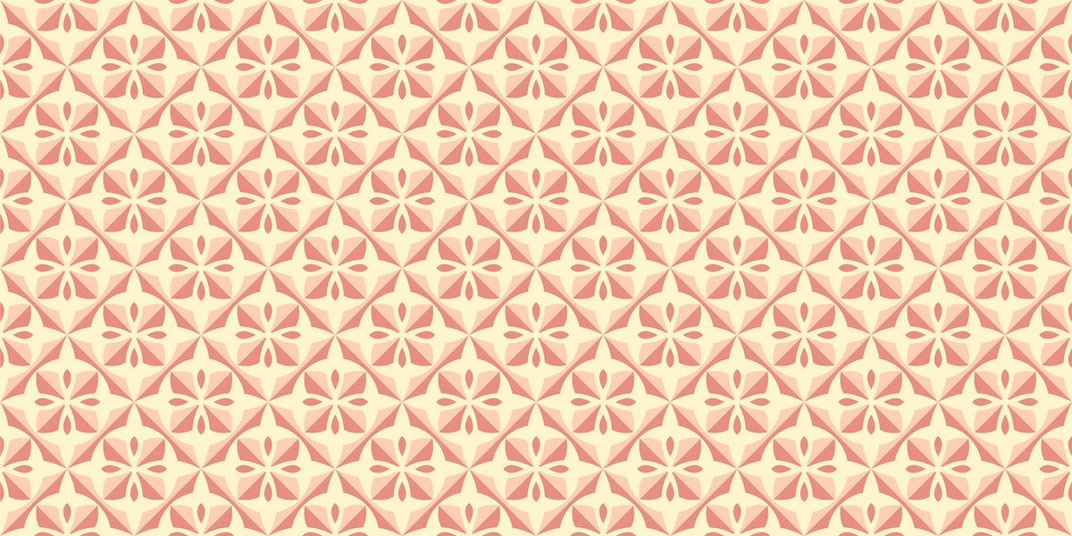 Papier peint rétro - rosaces graphiques orange pastel