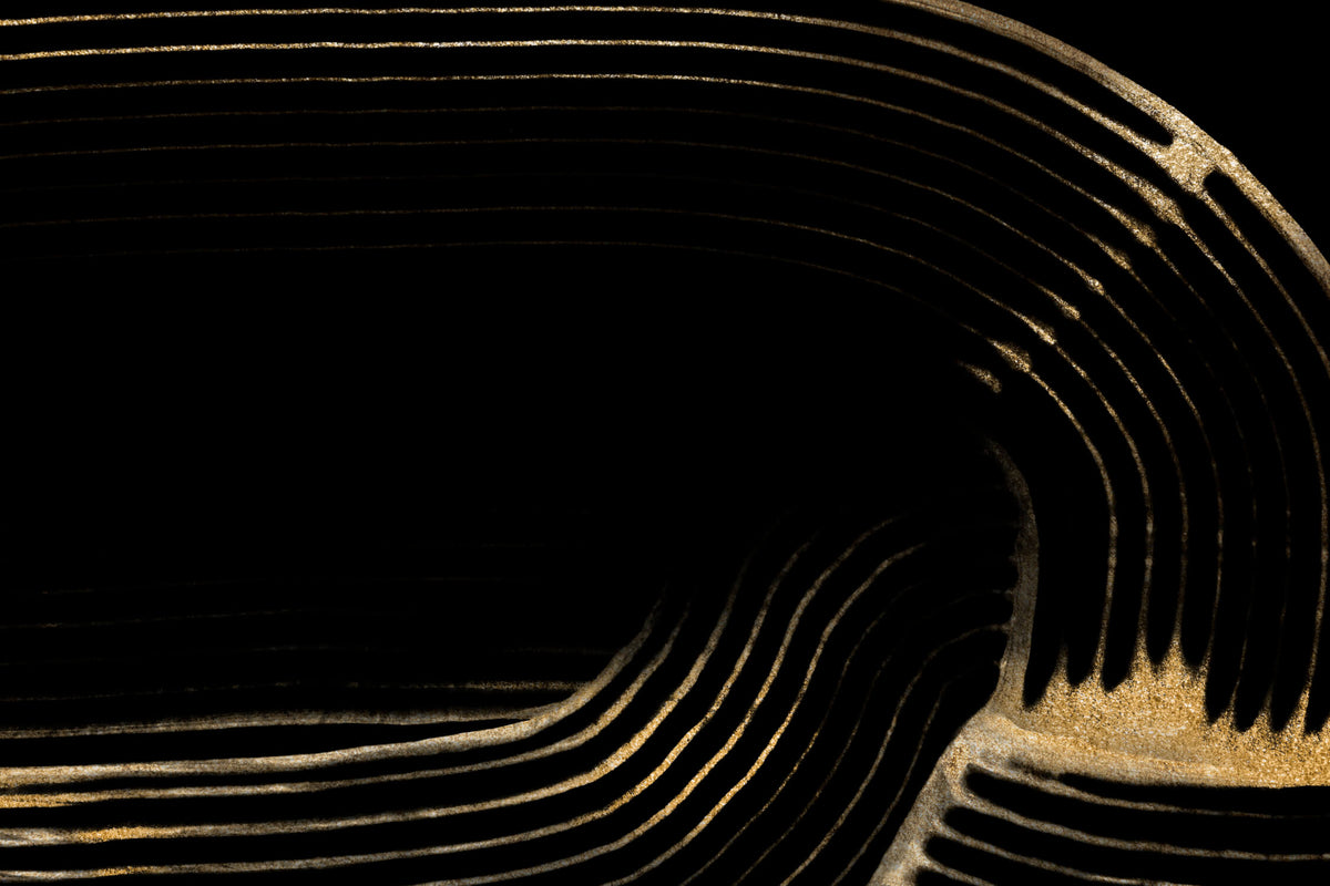 Papel tapiz abstracto - Líneas doradas onduladas