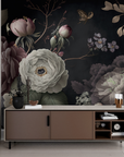 Floral Wallpaper - Slate Grey Spring Roses