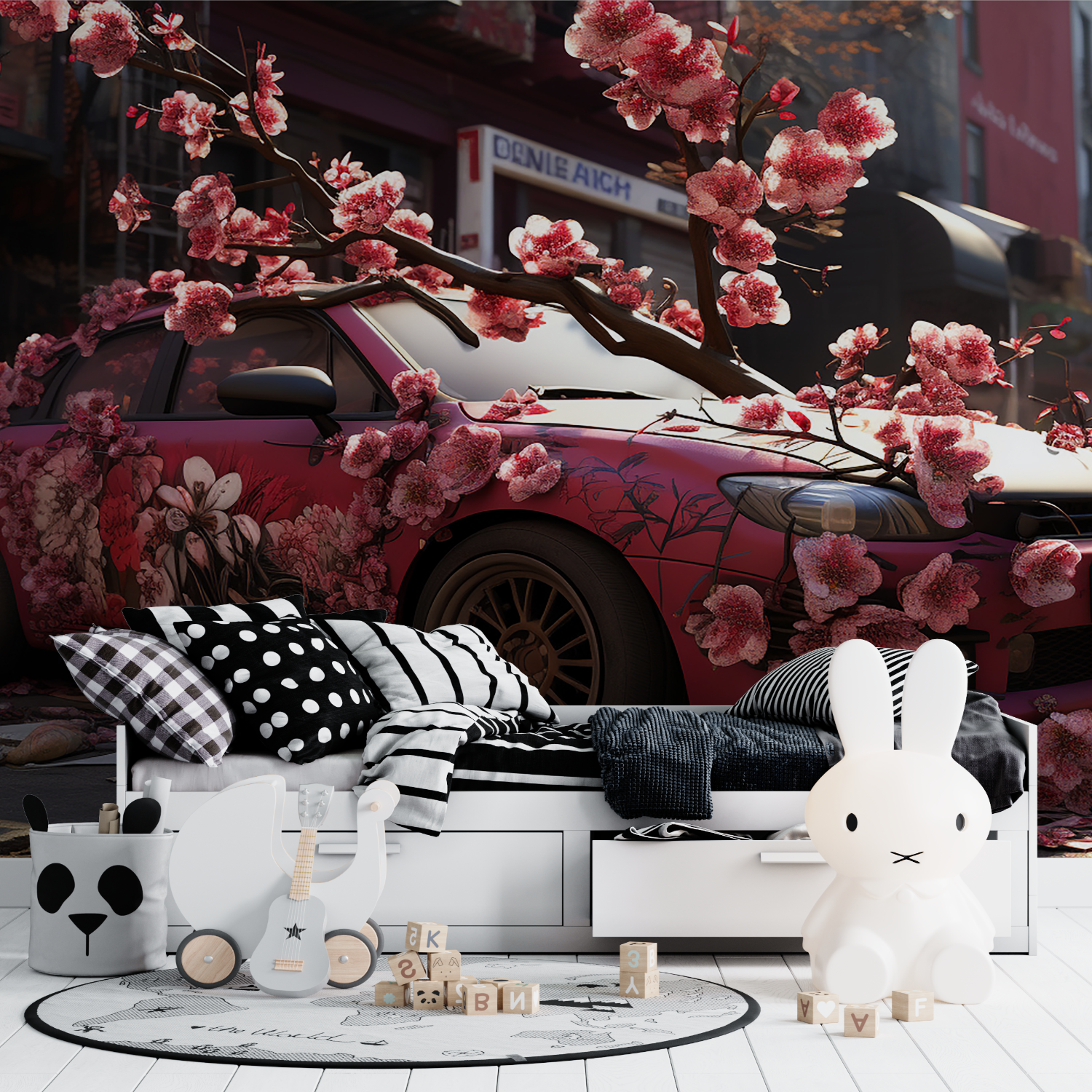 Papier Peint Gaming - Voiture de Course Style Anime