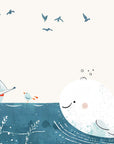 Papier Peint Enfant - Baleine Souriante